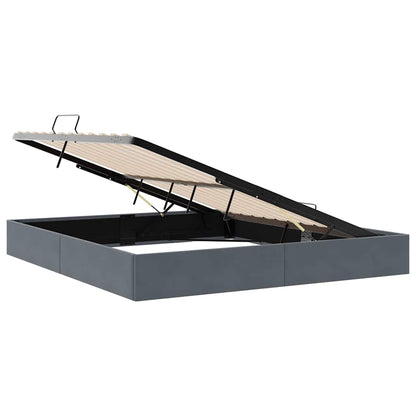 Letto con Contenitore Grigio Scuro 183 x 213 cm Velluto | homemem39