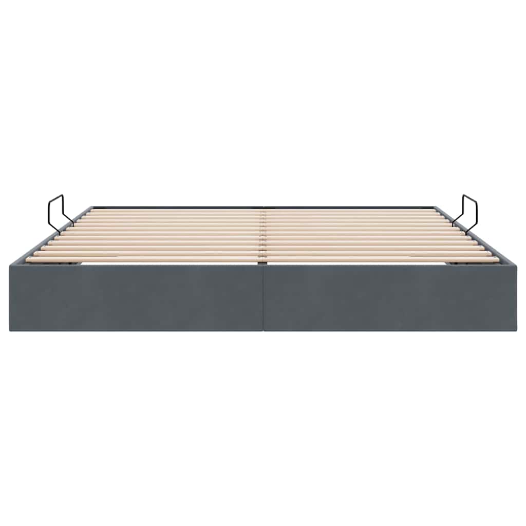 Letto con Contenitore Grigio Scuro 183 x 213 cm Velluto | homemem39