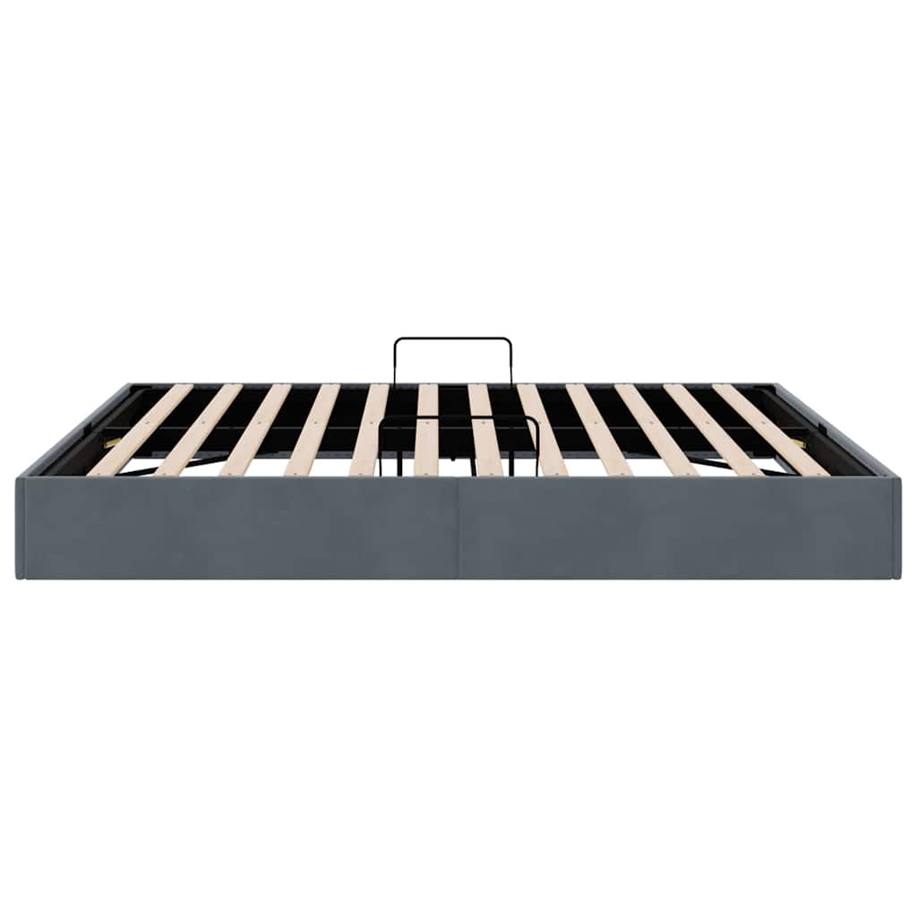Letto con Contenitore Grigio Scuro 183 x 213 cm Velluto | homemem39
