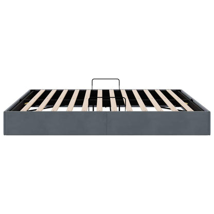 Letto con Contenitore Grigio Scuro 183 x 213 cm Velluto | homemem39