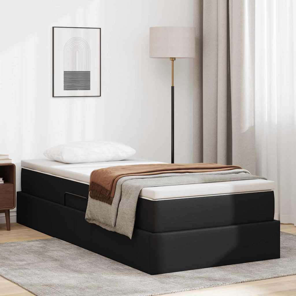 Letto con contenitore e materasso Nero 90 x 190 cm | homemem39