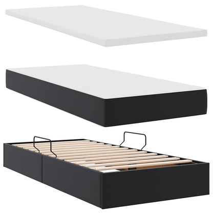 Letto con contenitore e materasso Nero 90 x 190 cm | homemem39