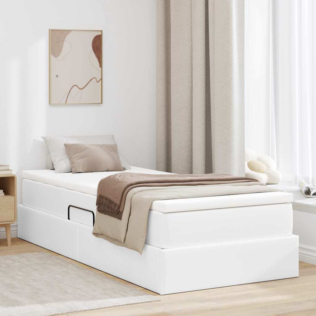 Letto con contenitore e materasso Bianco 90 x 190 cm | homemem39