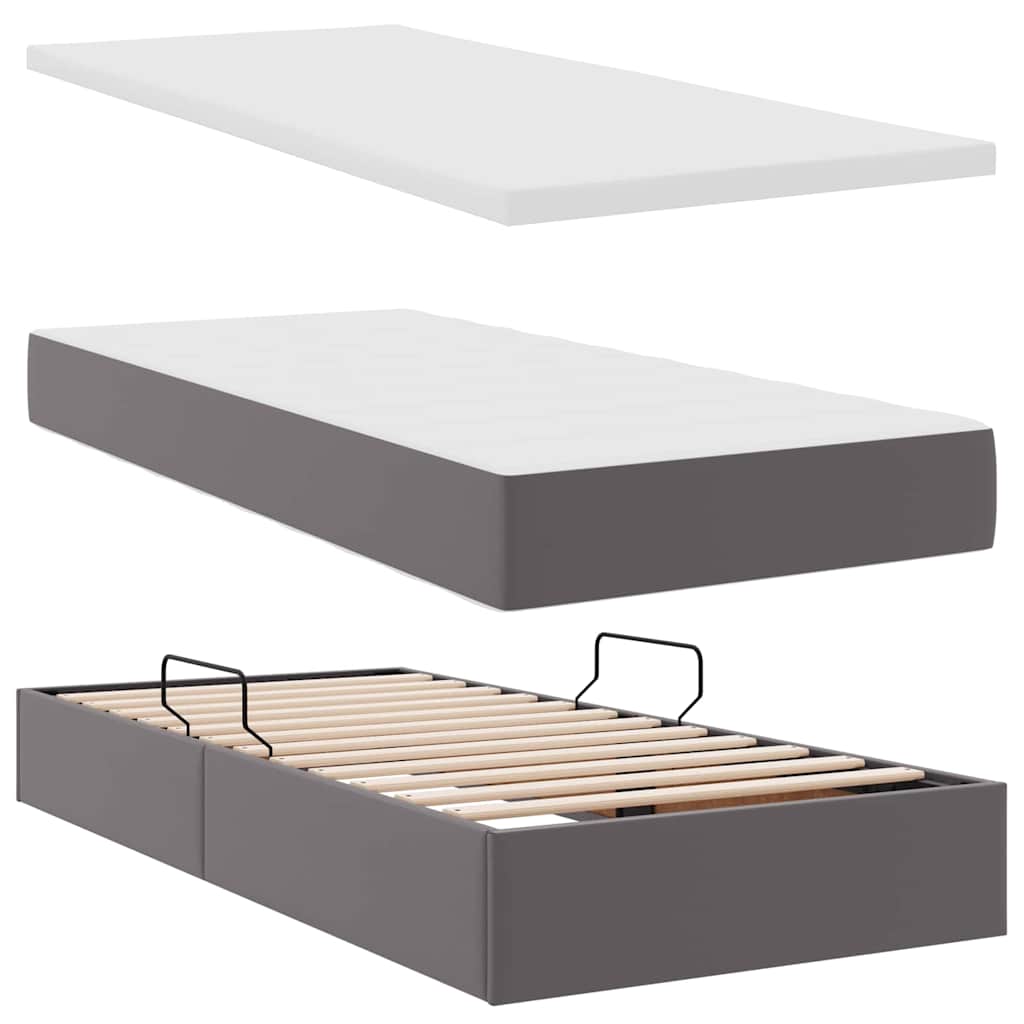 Letto con contenitore e materasso Grigio 90 x 190 cm | homemem39