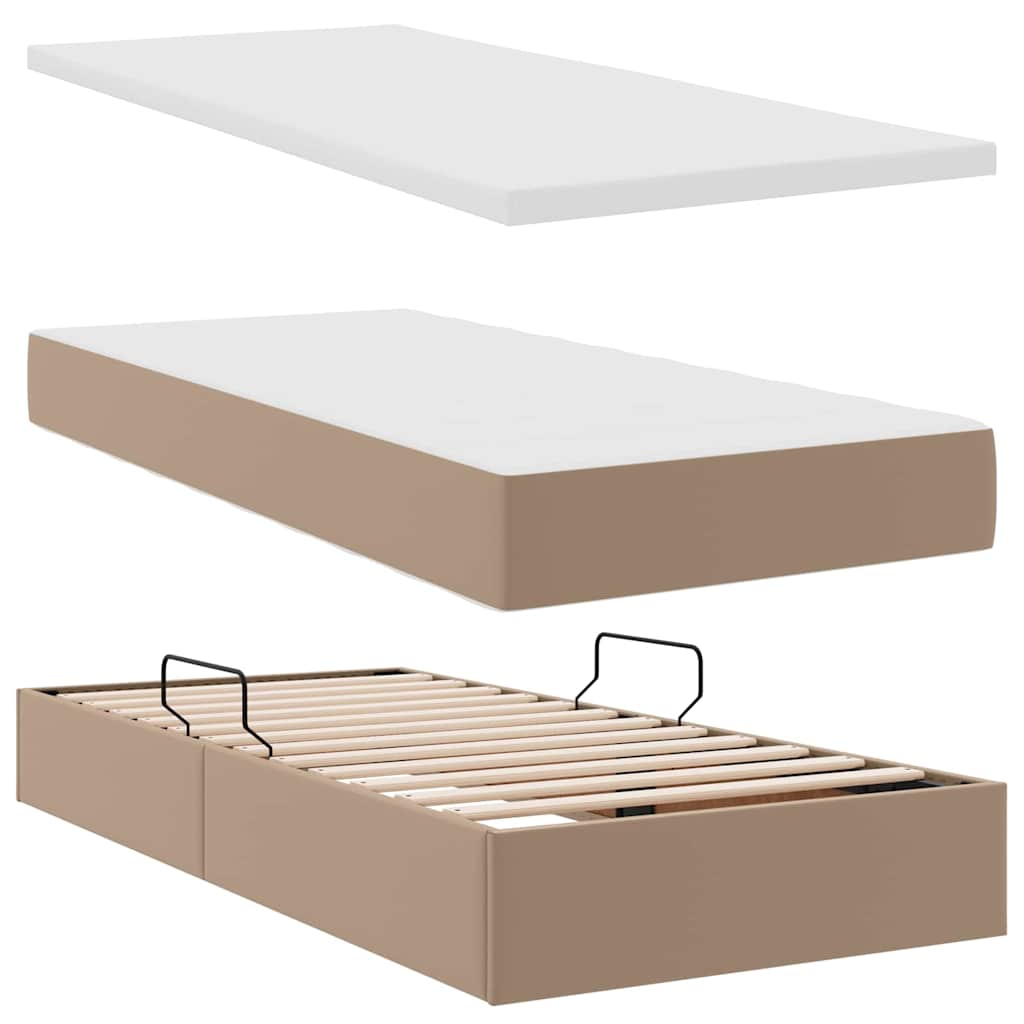 Letto con contenitore e materasso Cappuccino 90 x 190 cm | homemem39