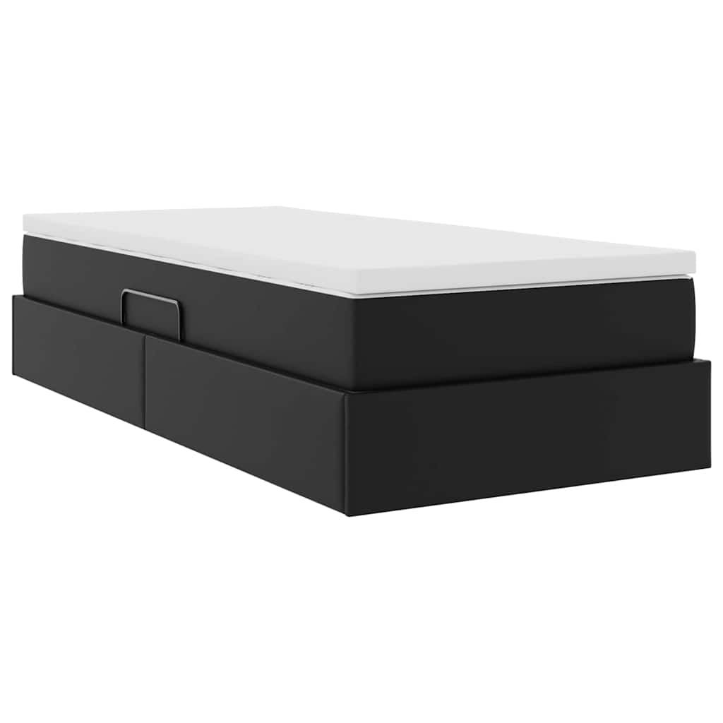 Letto con contenitore e materasso Nero 90 x 200 cm | homemem39
