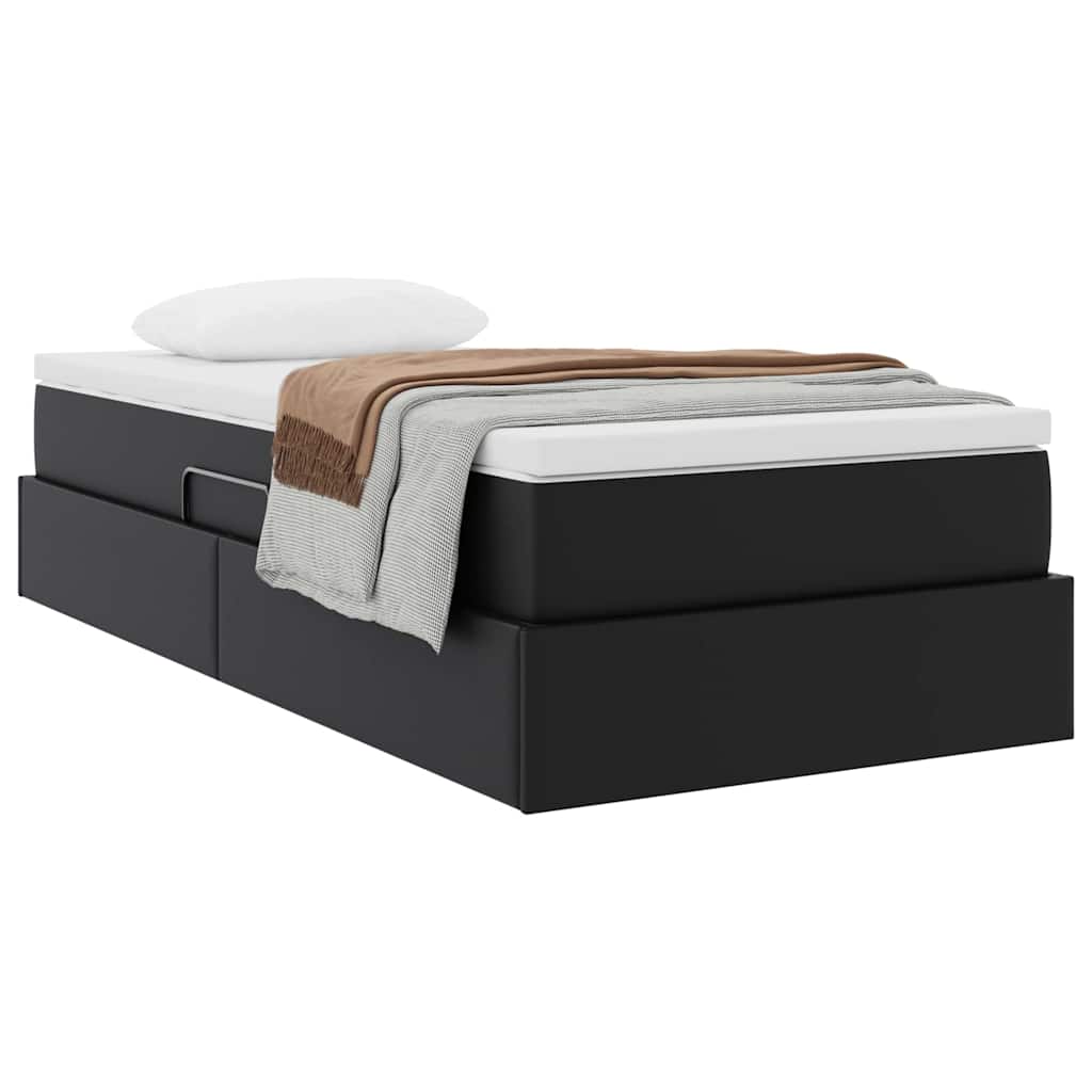 Letto con contenitore e materasso Nero 90 x 200 cm | homemem39