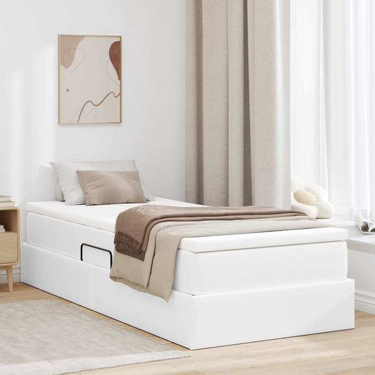 Letto con contenitore e materasso Bianco 90 x 200 cm | homemem39