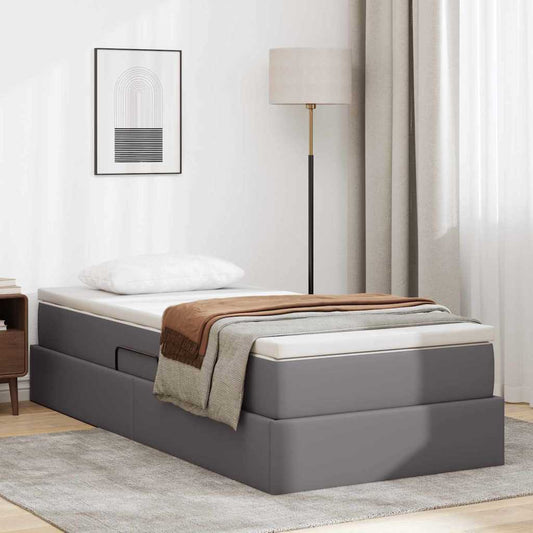 Letto con contenitore e materasso Grigio 90 x 200 cm | homemem39