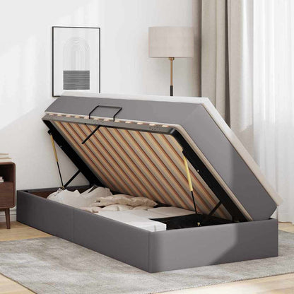 Letto con contenitore e materasso Grigio 90 x 200 cm | homemem39