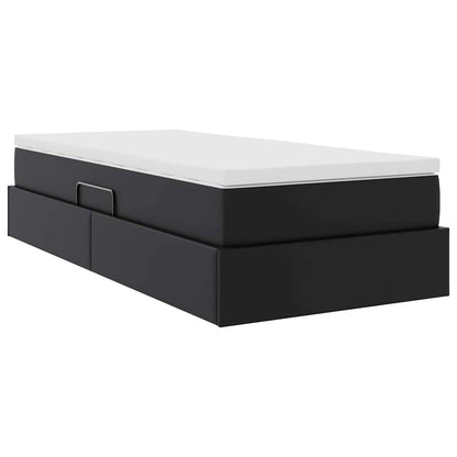 Letto con contenitore e materasso Nero 100 x 200 cm | homemem39