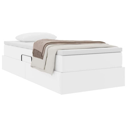 Letto con contenitore e materasso Bianco 100 x 200 cm | homemem39