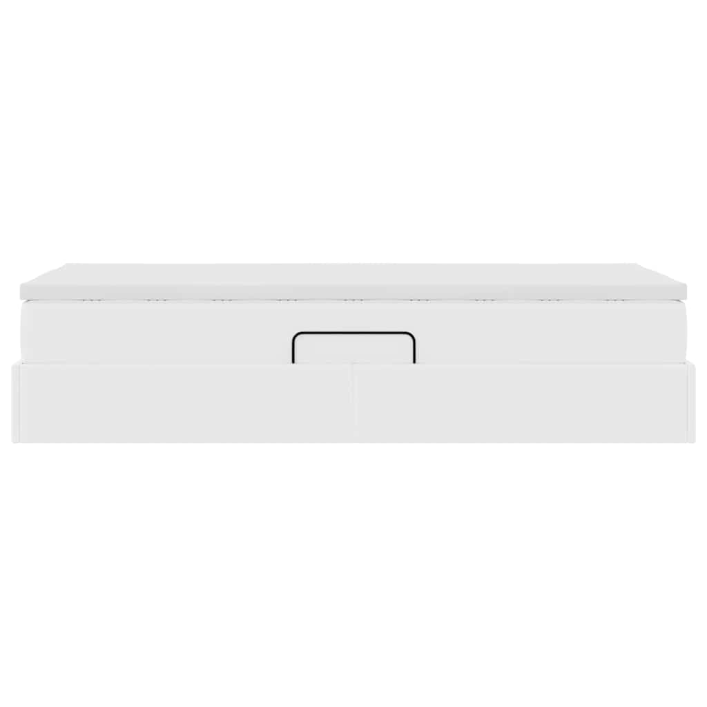 Letto con contenitore e materasso Bianco 100 x 200 cm | homemem39