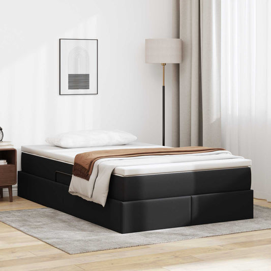 Letto con contenitore e materasso Nero 120 x 190 cm | homemem39