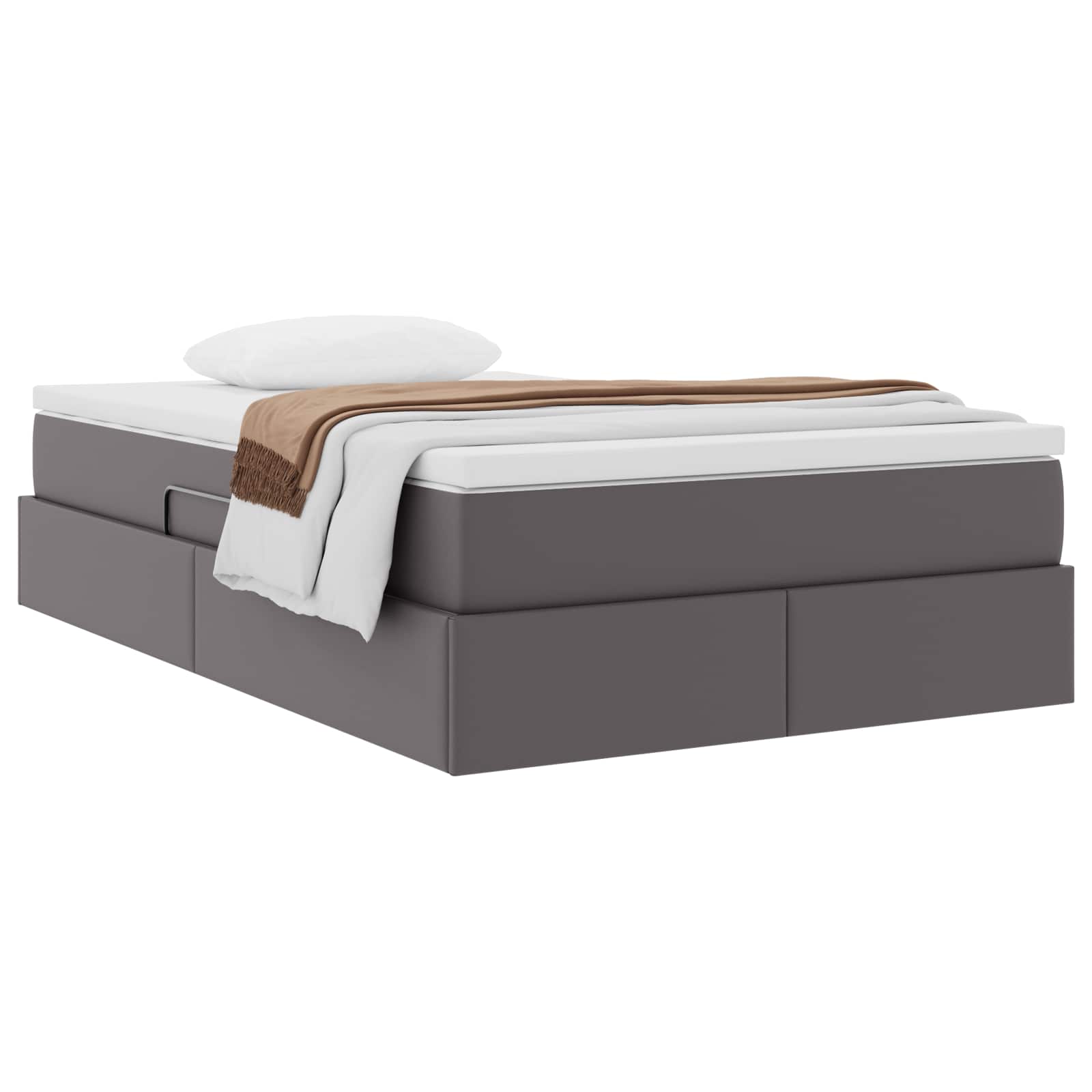 Letto con contenitore e materasso Grigio 120 x 190 cm | homemem39