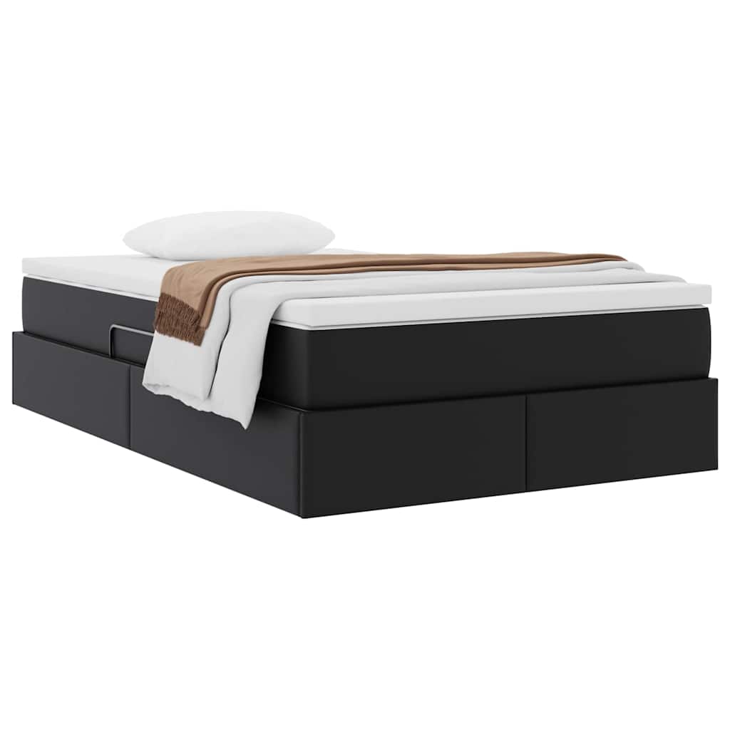 Letto con contenitore e materasso Nero 120 x 200 cm | homemem39