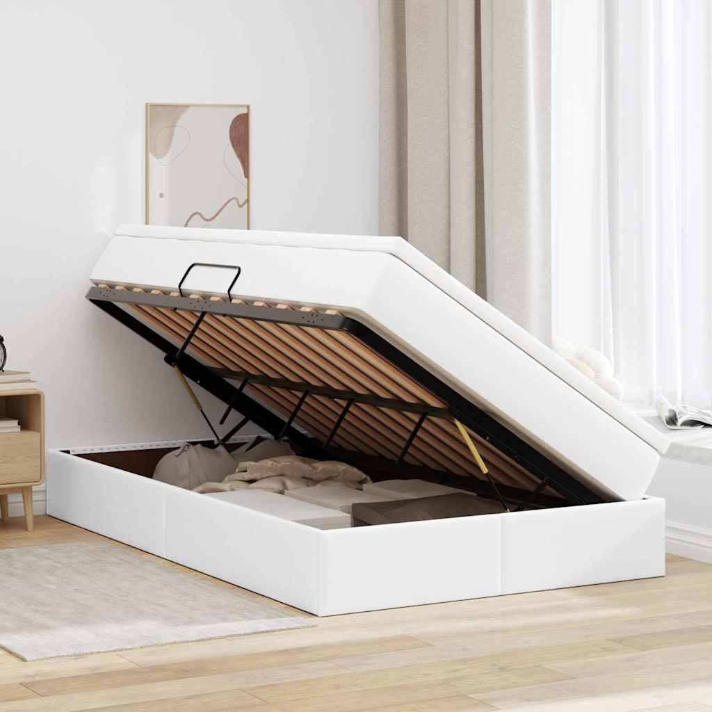 Letto con contenitore e materasso Bianco 120 x 200 cm | homemem39