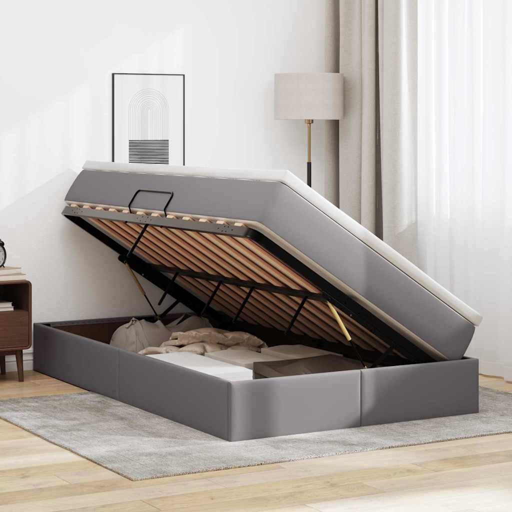 Letto con contenitore e materasso Grigio 120 x 200 cm | homemem39