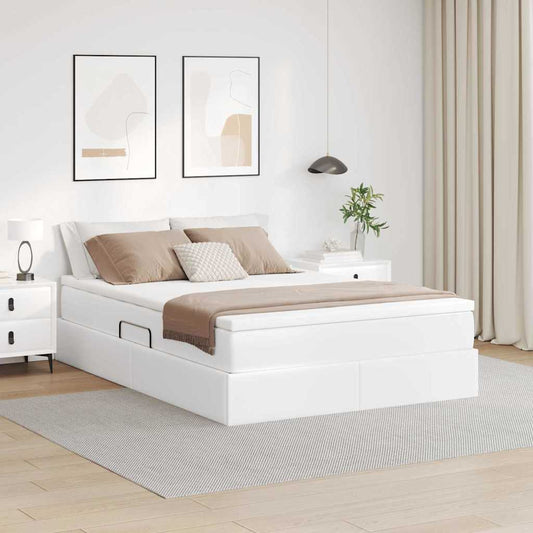 Letto con contenitore e materasso Bianco 140 x 190 cm | homemem39