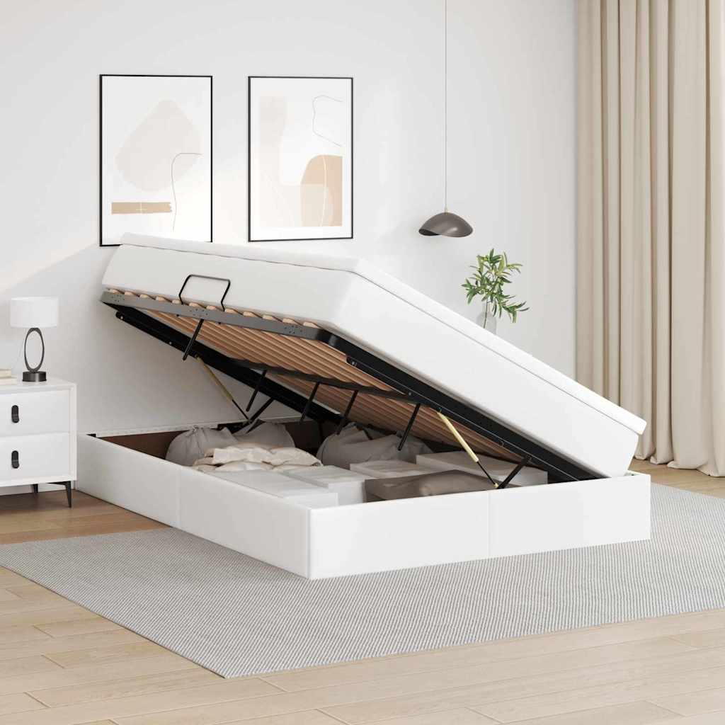 Letto con contenitore e materasso Bianco 140 x 190 cm | homemem39