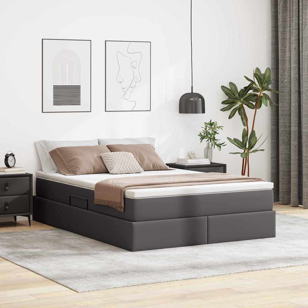 Letto con contenitore e materasso Grigio 140 x 190 cm | homemem39