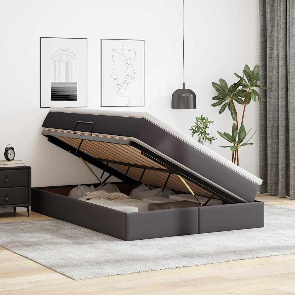 Letto con contenitore e materasso Grigio 140 x 190 cm | homemem39