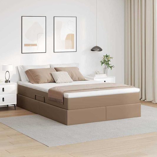 Letto con contenitore e materasso Cappuccino 140 x 190 cm | homemem39