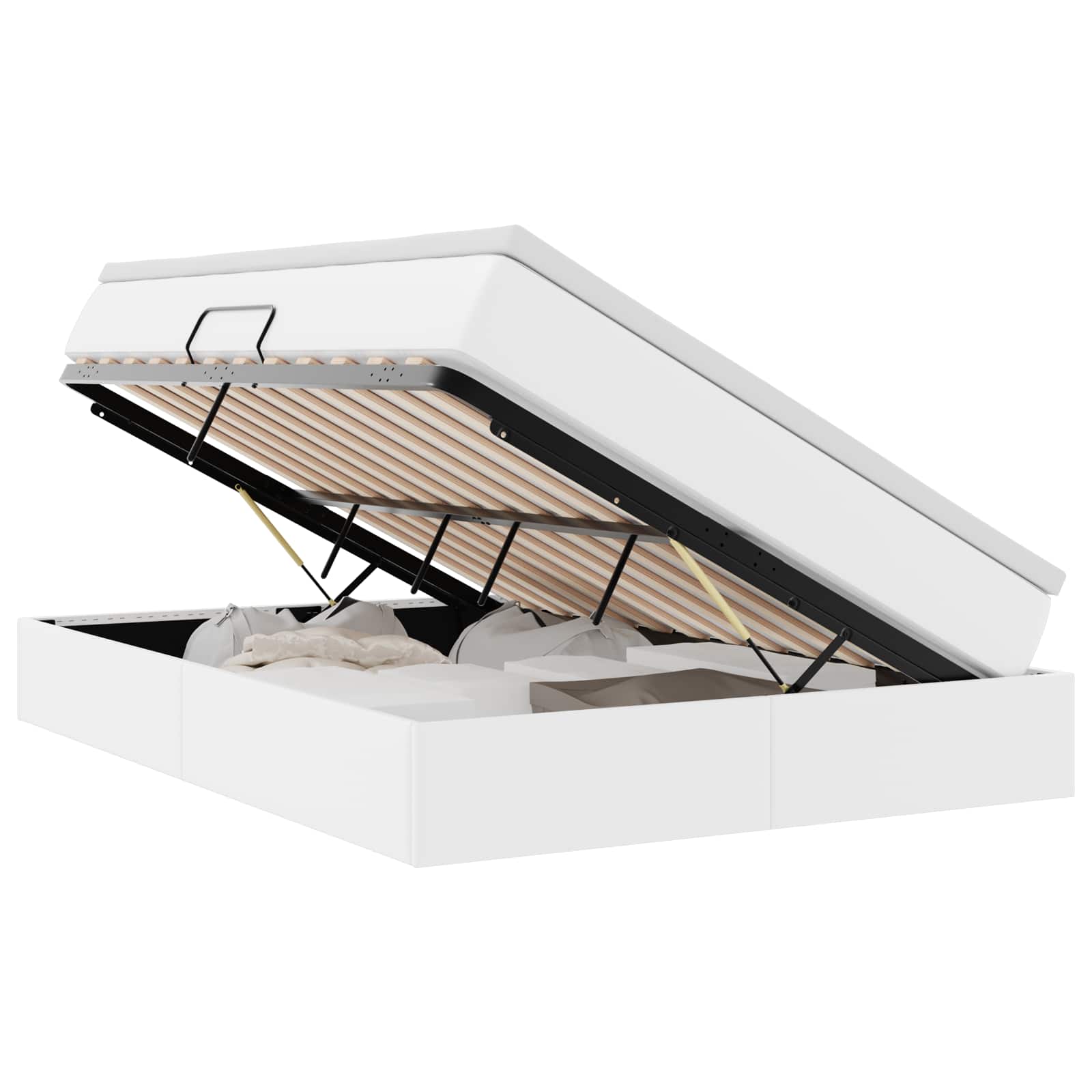 Letto con contenitore e materasso Bianco 140 x 200 cm | homemem39