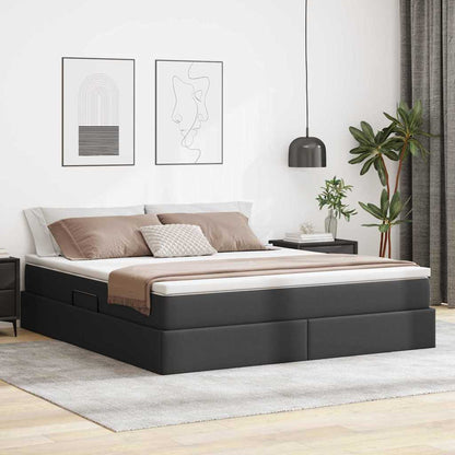 Letto con contenitore e materasso Nero 160 x 200 cm | homemem39