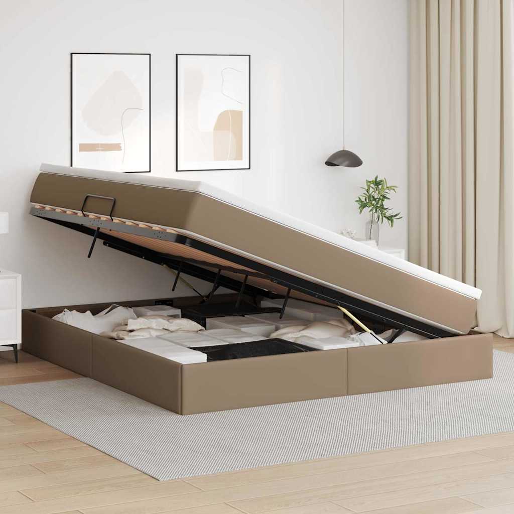 Letto con contenitore e materasso Cappuccino 160 x 200 cm | homemem39