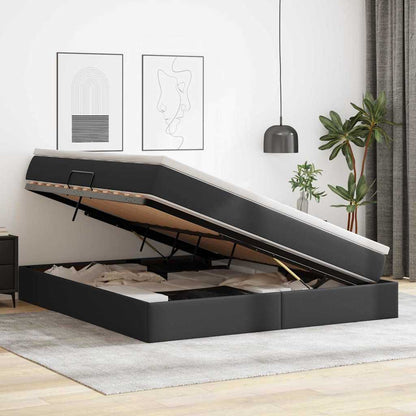 Letto con contenitore e materasso Nero 180 x 200 cm | homemem39