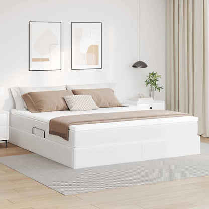 Letto con contenitore e materasso Bianco 180 x 200 cm | homemem39