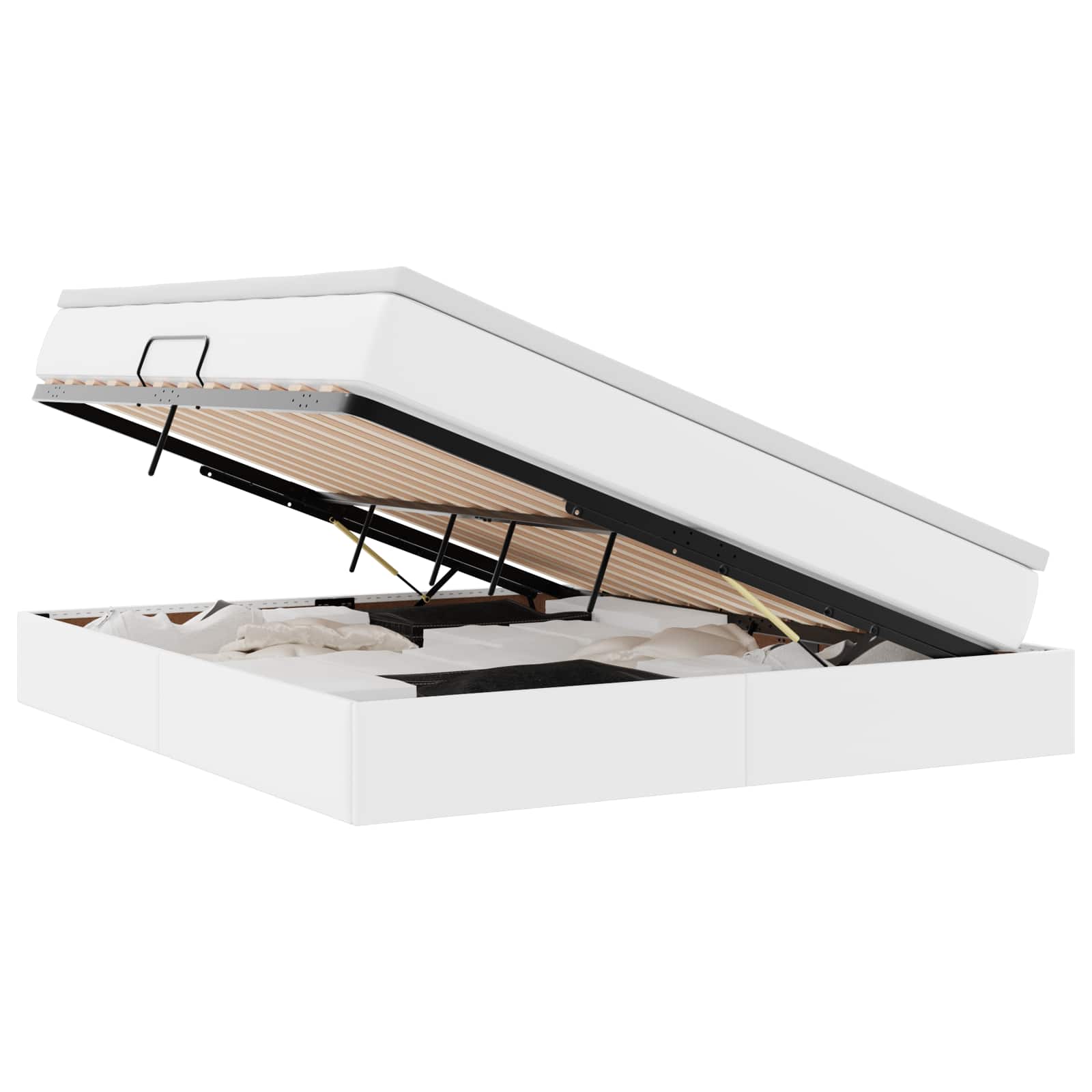 Letto con contenitore e materasso Bianco 180 x 200 cm | homemem39