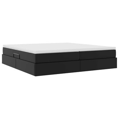 Letto con contenitore e materasso Nero 200 x 200 cm | homemem39