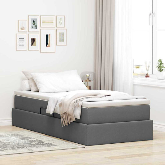 Letto con contenitore e materasso Grigio scuro 90 x 190 cm | homemem39
