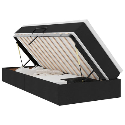 Letto con contenitore e materasso Nero 90 x 190 cm Poliestere | homemem39