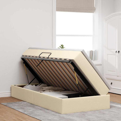 Letto con contenitore e materasso Crema 90 x 190 cm Poliestere | homemem39