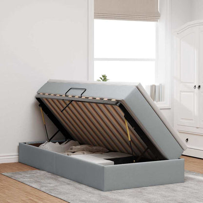 Letto con contenitore e materasso Grigio chiaro 90 x 200 cm | homemem39