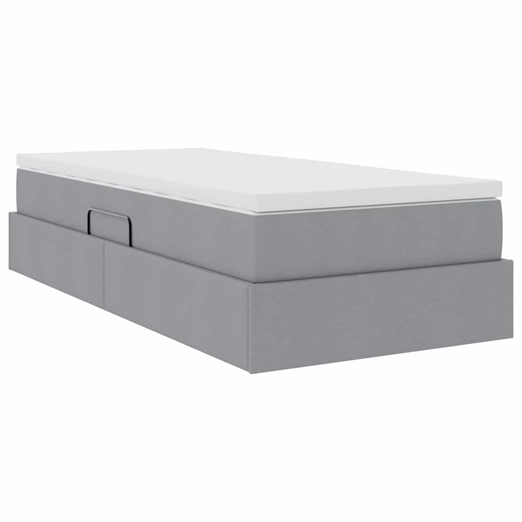 Letto con contenitore e materasso Grigio chiaro 90 x 200 cm | homemem39