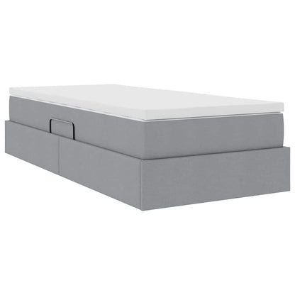 Letto con contenitore e materasso Grigio chiaro 90 x 200 cm | homemem39