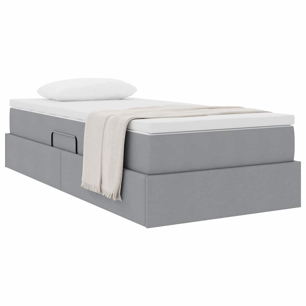Letto con contenitore e materasso Grigio chiaro 90 x 200 cm | homemem39