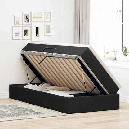 Letto con contenitore e materasso Nero 90 x 200 cm Poliestere | homemem39