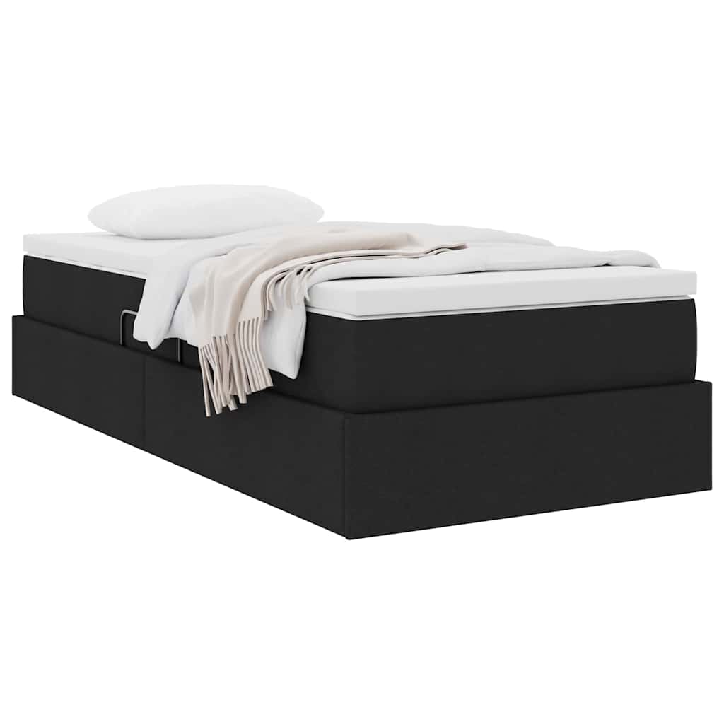 Letto con contenitore e materasso Nero 90 x 200 cm Poliestere | homemem39
