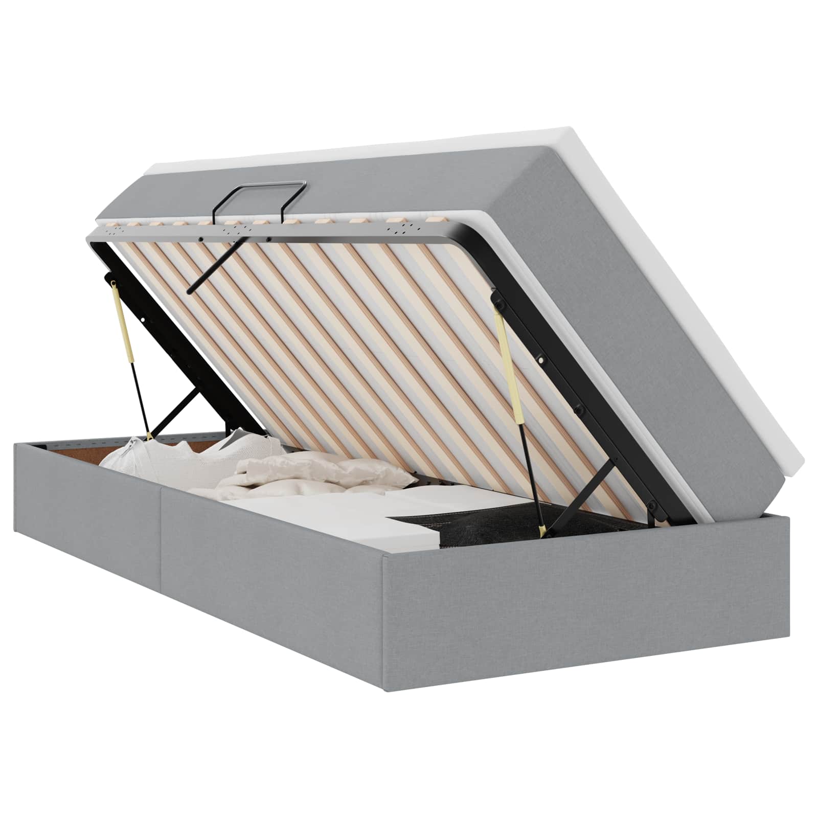 Letto con contenitore e materasso Grigio chiaro 100 x 200 cm | homemem39