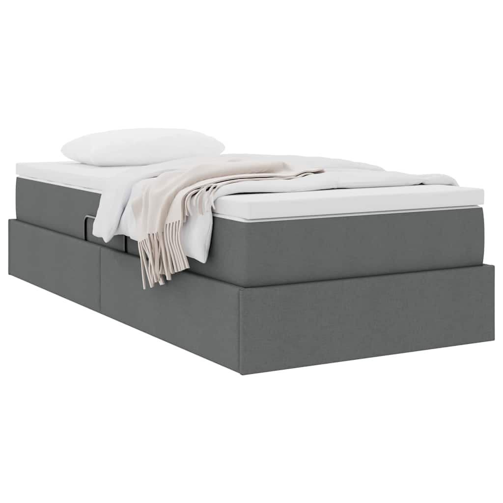 Letto con contenitore e materasso Grigio scuro 100 x 200 cm | homemem39