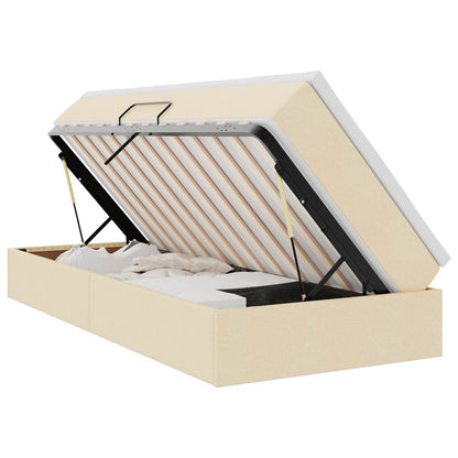 Letto con contenitore e materasso Crema 100 x 200 cm Poliestere | homemem39