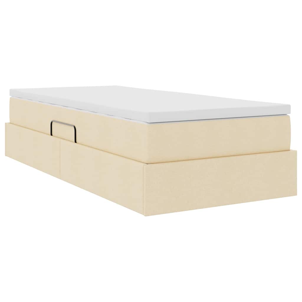 Letto con contenitore e materasso Crema 100 x 200 cm Poliestere | homemem39