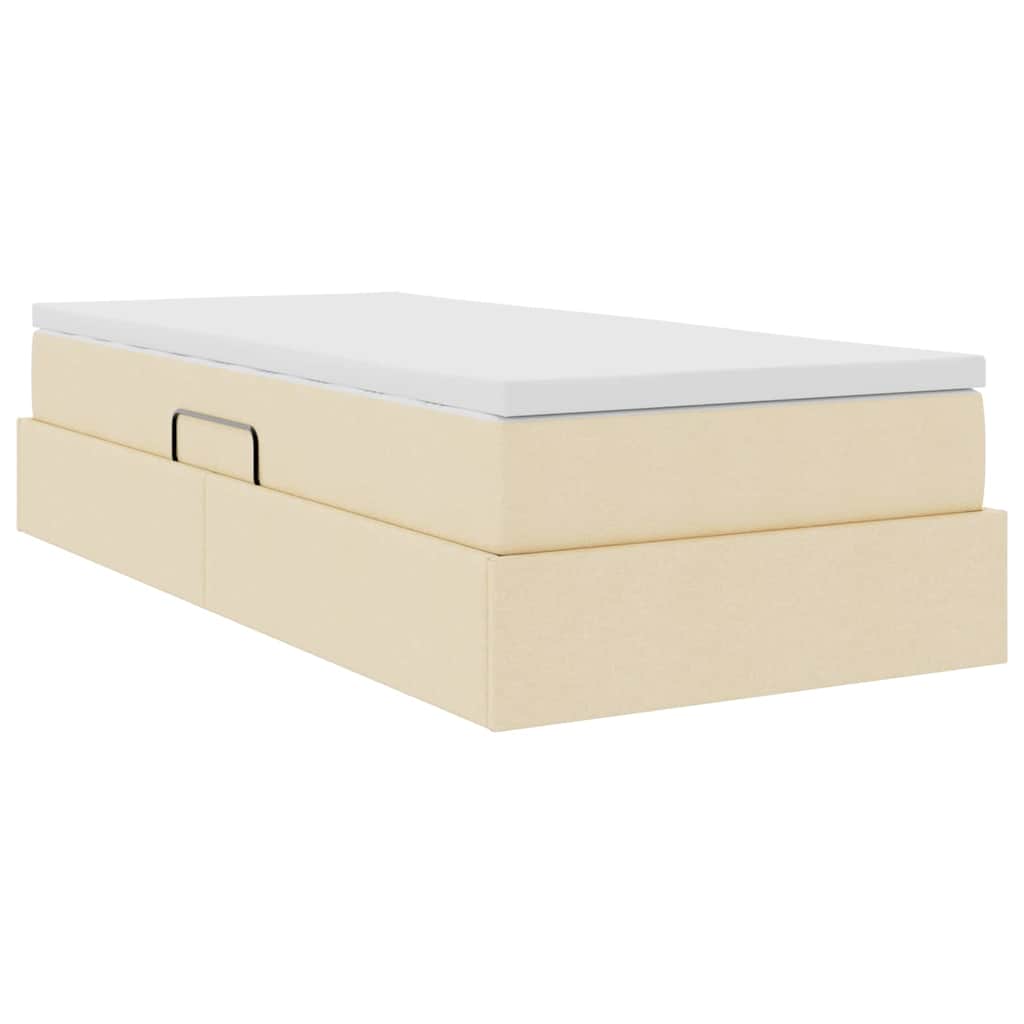 Letto con contenitore e materasso Crema 100 x 200 cm Poliestere | homemem39