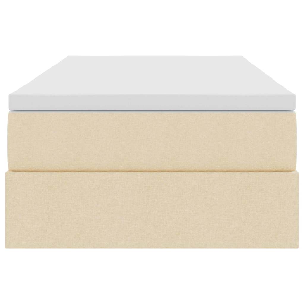 Letto con contenitore e materasso Crema 100 x 200 cm Poliestere | homemem39