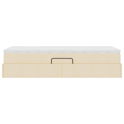 Letto con contenitore e materasso Crema 100 x 200 cm Poliestere | homemem39